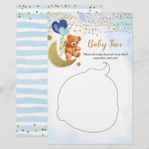 Blue Bearly Baby Shower Baby Face