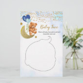 Blue Bearly Baby Shower Baby Face (Stehend Vorderseite)