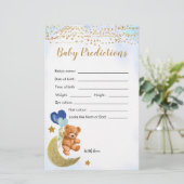 Blue Bearly Baby Shower Baby Predictions Spiele (Stehend Vorderseite)