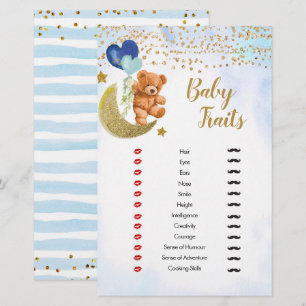 Blue Bearly Baby Tracks Games Shower