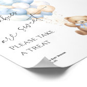 Blue Bearly Wait Baby Boy Dusche Leckerei Zeichen Poster (Ecke)