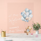 Blue Bearly Wait-Baby Boy Shower Welcome Sign Acrylschild (Hochzeit)