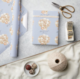 Blue Bearly Wait Boy Babyparty Geschenkpapier