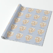 Blue Bearly Wait Boy Babyparty Geschenkpapier (Ungerollt)