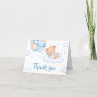 Blue Bearly Wait Clouds Baby Dusche