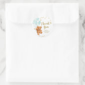 Blue Bearly Warte Baby Dusche Danke Aufkleber (Tasche)