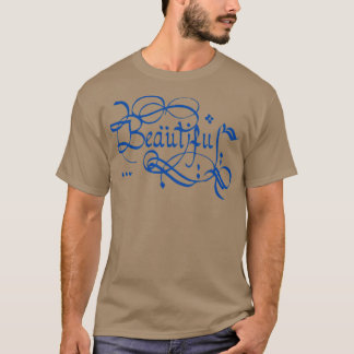 Blue Beautiful Calligraphy T-Shirt