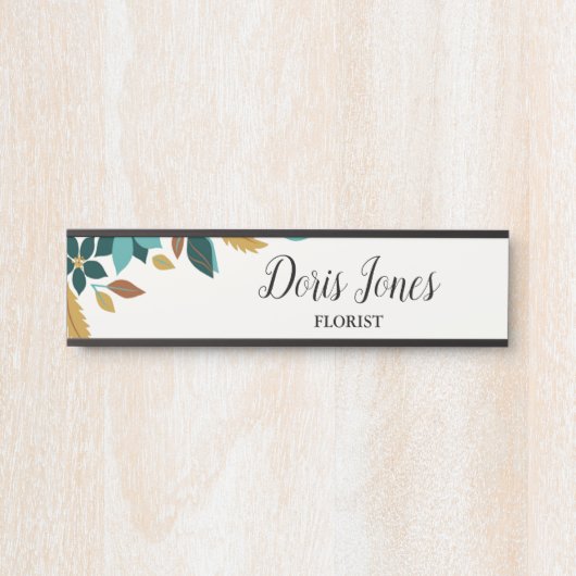 Blue beauty flower fall leaves türschild (Vorderseite )