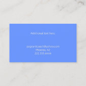 Blue Beauty Pageant Coach Business Card Visitenkarte (Rückseite)