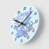 Blue Beauty Parlor Kosmetikuhr Runde Wanduhr (Winkel)