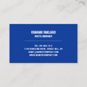 Blue Bed Logo, Hostel Unterkunft Visitenkarte (Rückseite)