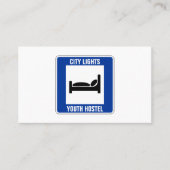 Blue Bed Logo, Hostel Unterkunft Visitenkarte (Vorderseite)