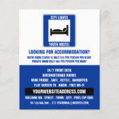 Blue Bed Logo, Jugendherbergswerbung Flyer (Vorne)