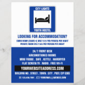 Blue Bed Logo, Jugendherbergswerbung Flyer (Vorne)