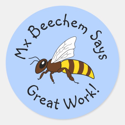 Blue Bee Great Work Stickers (Vorderseite)