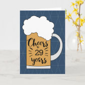 Blue Beer Cheers to 29 Years Birthday Card Karte (Gelbe Blume)