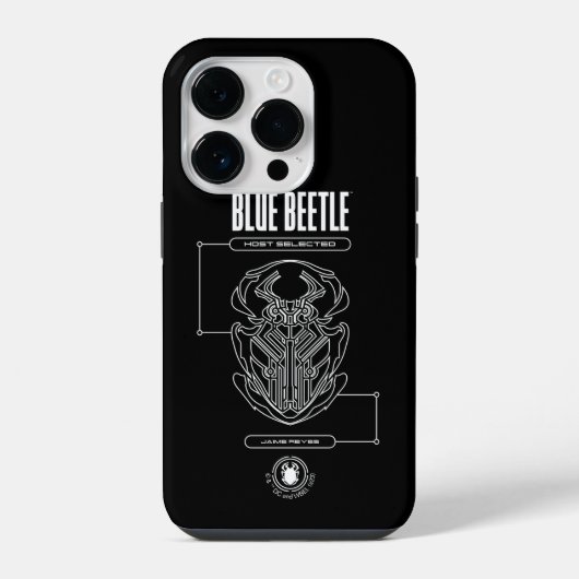 Blue Beetle Scarab Tech Graphic iPhone Hülle (Rückseite)