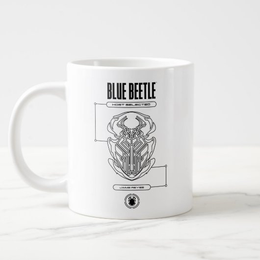 Blue Beetle Scarab Tech Graphic Jumbo-Tasse (Links)