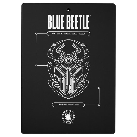 Blue Beetle Scarab Tech Graphic Klemmbrett (Rückseite)