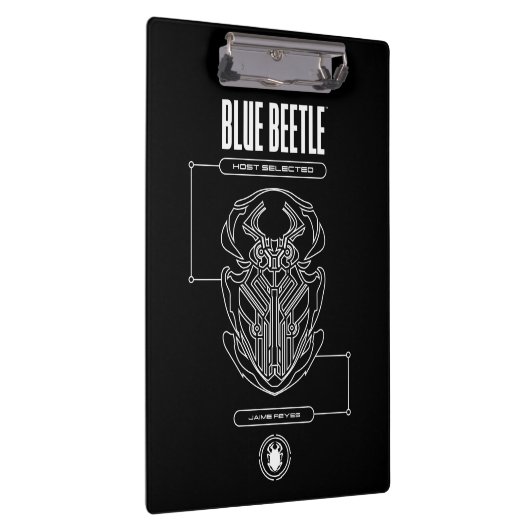 Blue Beetle Scarab Tech Graphic Klemmbrett (Rechts)