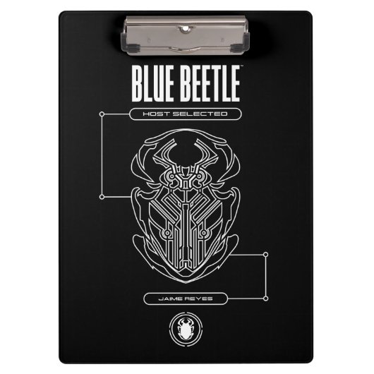 Blue Beetle Scarab Tech Graphic Klemmbrett (Vorderseite)