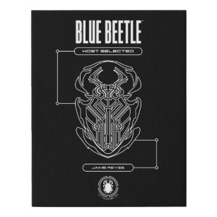 Blue Beetle Scarab Tech Graphic Künstlicher Leinwanddruck
