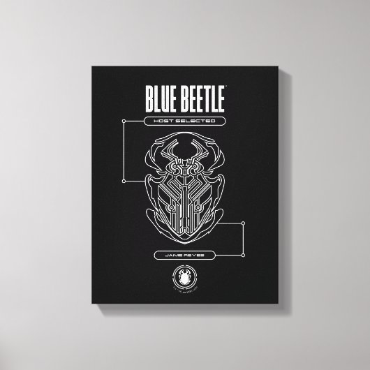 Blue Beetle Scarab Tech Graphic Leinwanddruck (Vorderseite)