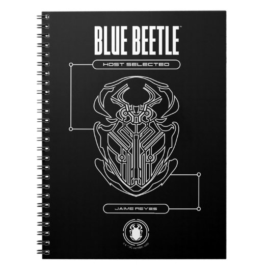 Blue Beetle Scarab Tech Graphic Notizblock (Vorderseite)