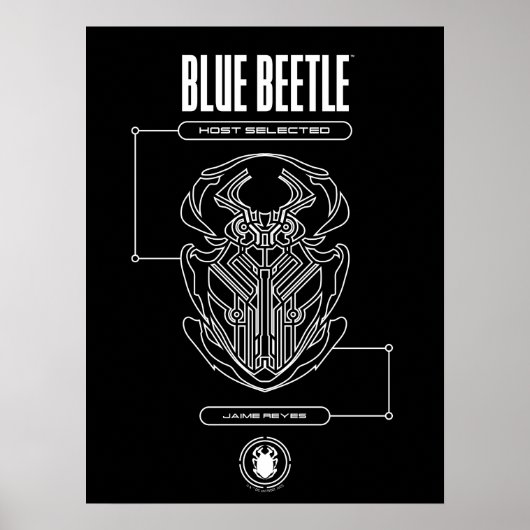 Blue Beetle Scarab Tech Graphic Poster (Vorne)