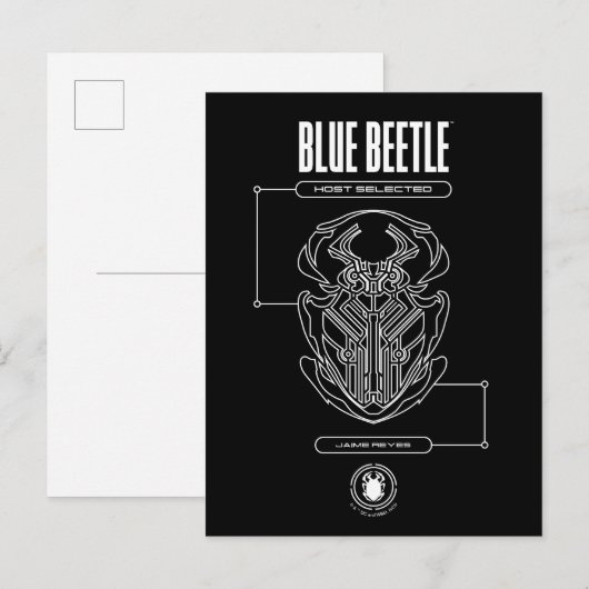 Blue Beetle Scarab Tech Graphic Postkarte (Vorne/Hinten)