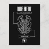 Blue Beetle Scarab Tech Graphic Postkarte (Vorderseite)