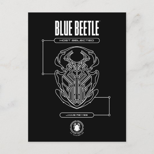 Blue Beetle Scarab Tech Graphic Postkarte (Vorderseite)