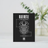 Blue Beetle Scarab Tech Graphic Postkarte (Stehend Vorderseite)