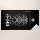 Blue Beetle Scarab Tech Graphic Strandtuch (Vorderseite)