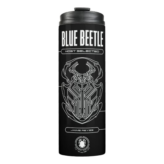 Blue Beetle Scarab Tech Graphic Thermosbecher (Vorderseite)