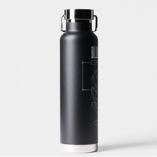 Blue Beetle Scarab Tech Graphic Trinkflasche (Vorne)