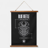 Blue Beetle Scarab Tech Graphic Wandteppich Mit Holzrahmen (Vorderseite)