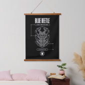 Blue Beetle Scarab Tech Graphic Wandteppich Mit Holzrahmen (Schlafzimmer)