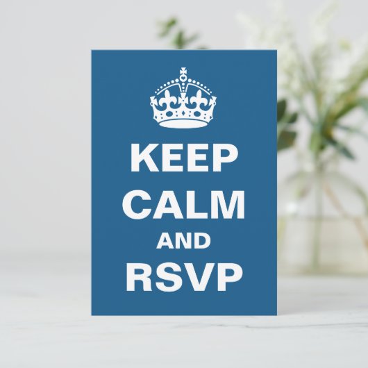 Blue Behalt Calm Wedding RSVP (Stehend Vorderseite)