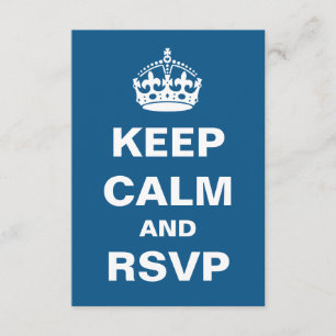Blue Behalt Calm Wedding RSVP Karte