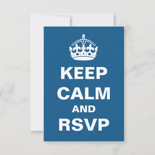 Blue Behalt Calm Wedding RSVP Karte (Vorderseite)