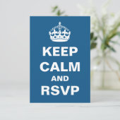 Blue Behalt Calm Wedding RSVP Karte (Stehend Vorderseite)