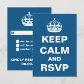 Blue Behalt Calm Wedding RSVP Karte (Vorne/Hinten)