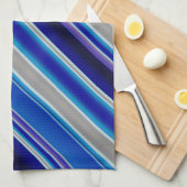 Blue Beige and Lavender Stripes Geschirrtuch (Viertel Falte)