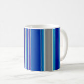 Blue Beige and Lavender Stripes Kaffeetasse (VorderseiteRechts)