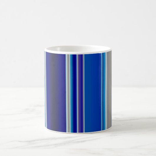 Blue Beige and Lavender Stripes Kaffeetasse (Mittel)