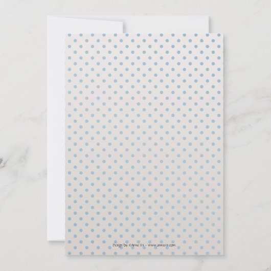 Blue Beige Bear Boy Baby Dusche Einladung (Rückseite)