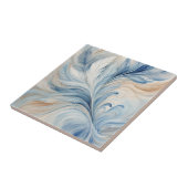 Blue Beige Blätter 2 Keramiken Tile Fliese (Seite)