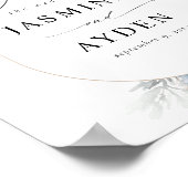 Blue & Beige Boho Floral Begrüßungszeichen Poster (Ecke)