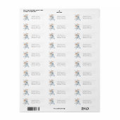 Blue & Beige Boho Floral Return Address Label 4 (Vorne)